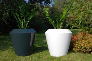flower pots for gardens and interiors in different colours
